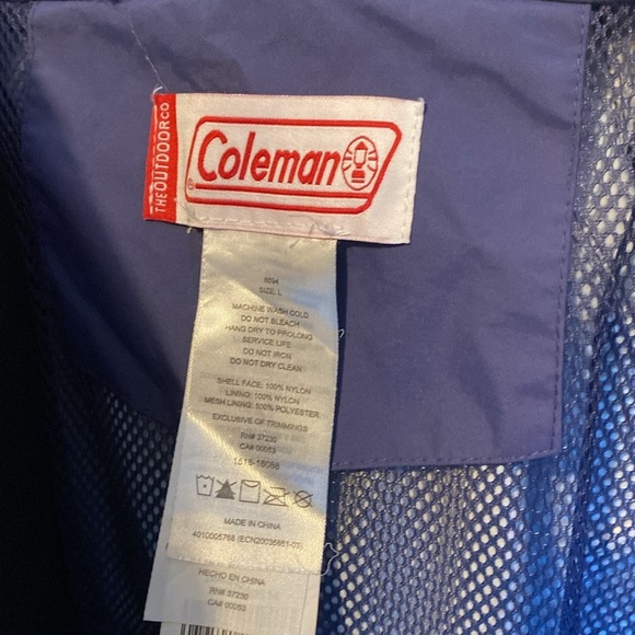 Coleman Weatherproof Blue Jacket Wind & Rain Protection sz L Like New - Picture 14 of 15
